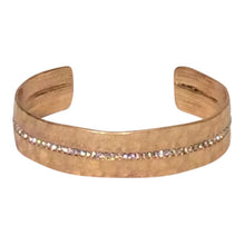 Load image into Gallery viewer, Hammered Cuff With Cubic Zirconia
