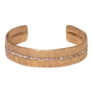Hammered Cuff With Cubic Zirconia