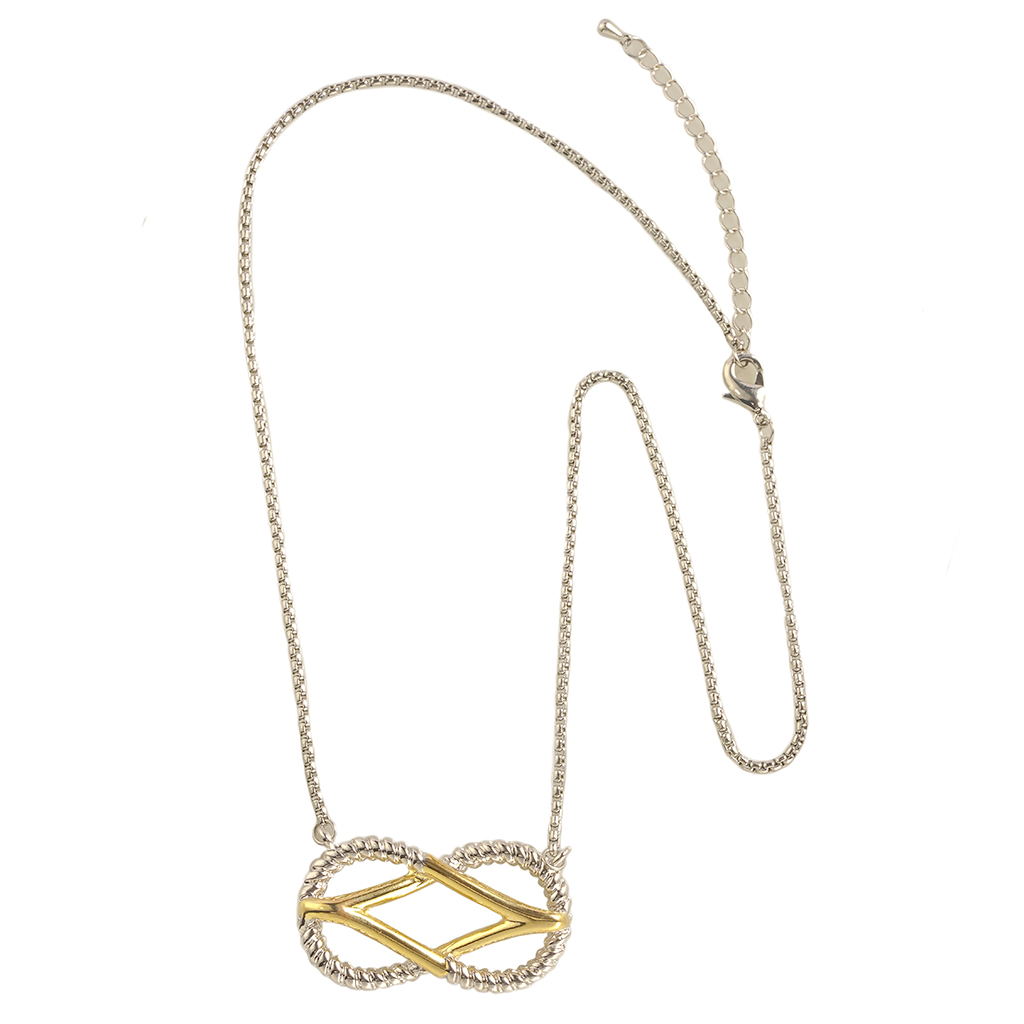 Two Tone Square Knot Necklace